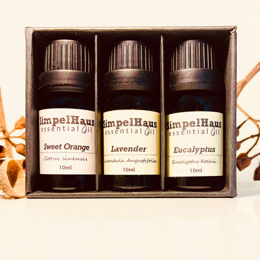 Simpelhaus 3 Essential Oil Pack with Cube Wooden Aroma Diffuser - C Simpelhaus