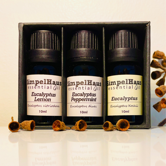 Simpelhaus 3 Essential Oil Pack with Cube Wooden Aroma Diffuser - A Simpelhaus