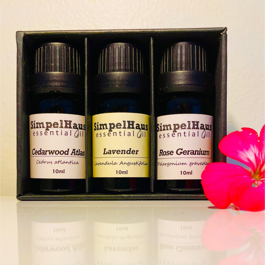 Simpelhaus 3 Essential Oil Pack with Cube Wooden Aroma Diffuser - E Simpelhaus