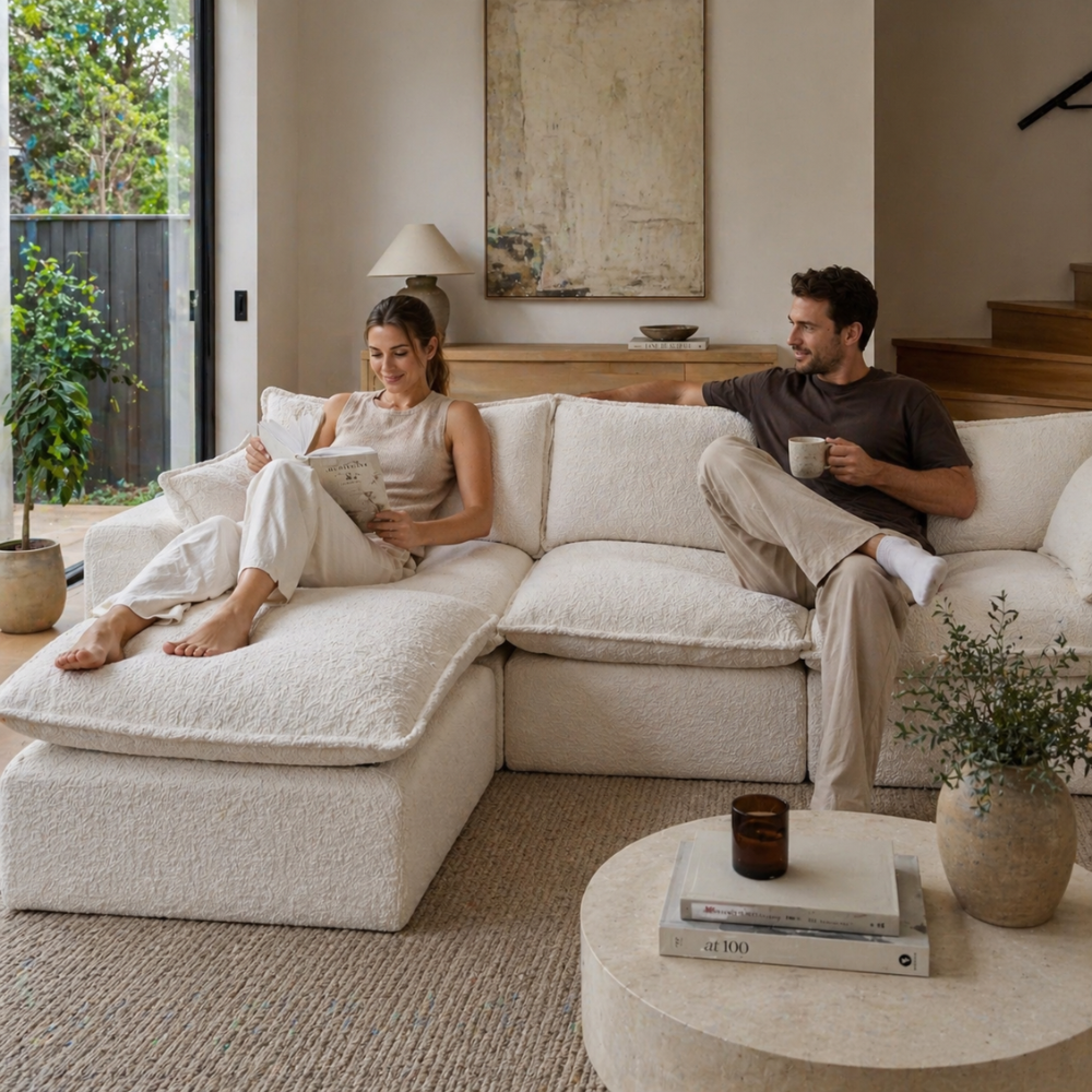 Noosa Modular Sofa with Ottoman – Cloud White