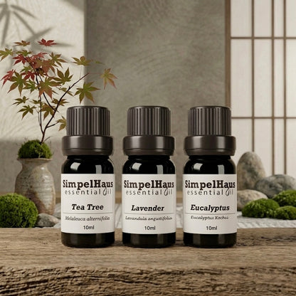 Simpelhaus 3 Essential Oil Pack with Cube Wooden Aroma Diffuser - B