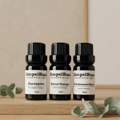 Simpelhaus 3 Essential Oil Pack with Cube Wooden Aroma Diffuser - C