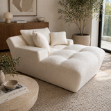 Haven Chaise Lounge Sofa – Ivory Bouclé