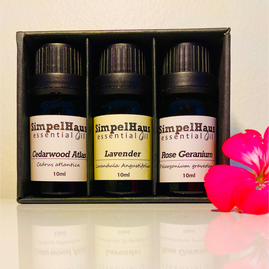 Simpelhaus 3 Essential Oil Pack with Cube Wooden Aroma Diffuser - E