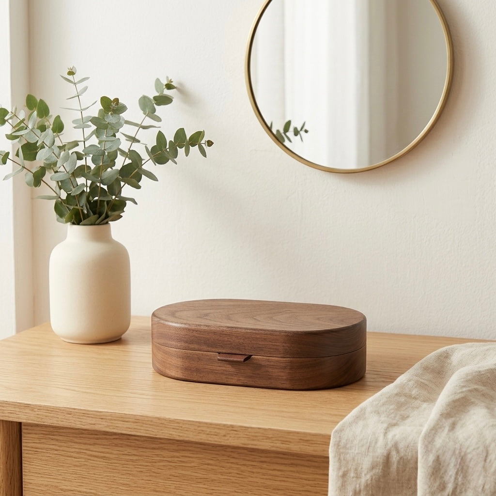 Oval Wooden Jewellery Box