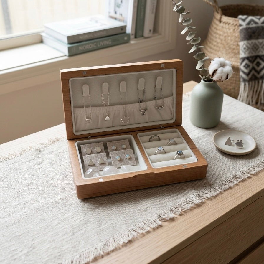 Square Wooden Jewelry Box