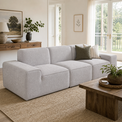 Kubus 3-Seater Sofa – Silver