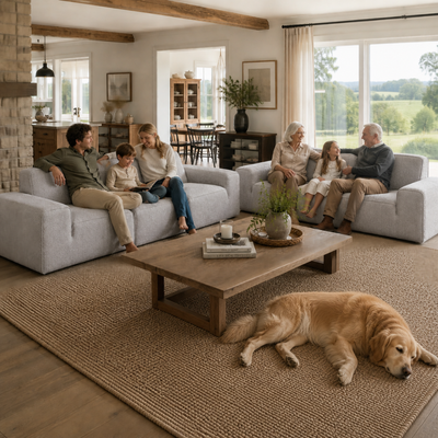 Kubus 3-Seater Sofa – Silver