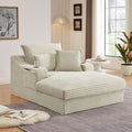 Louie Chaise Lounge Sofa with Cup Holders – Camel Corduroy