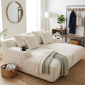 Oasis Oversized Double Chaise Lounge – Ivory Bouclé