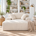 Soma Chaise Lounge Sofa – Beige Corduroy