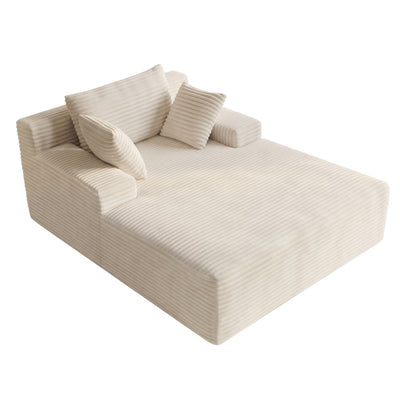 Soma Chaise Lounge Sofa – Beige Corduroy