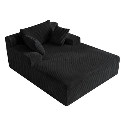 Soma Chaise Lounge Sofa – Black Corduroy