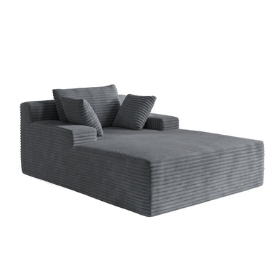 Soma Chaise Lounge Sofa – Dark Grey Corduroy