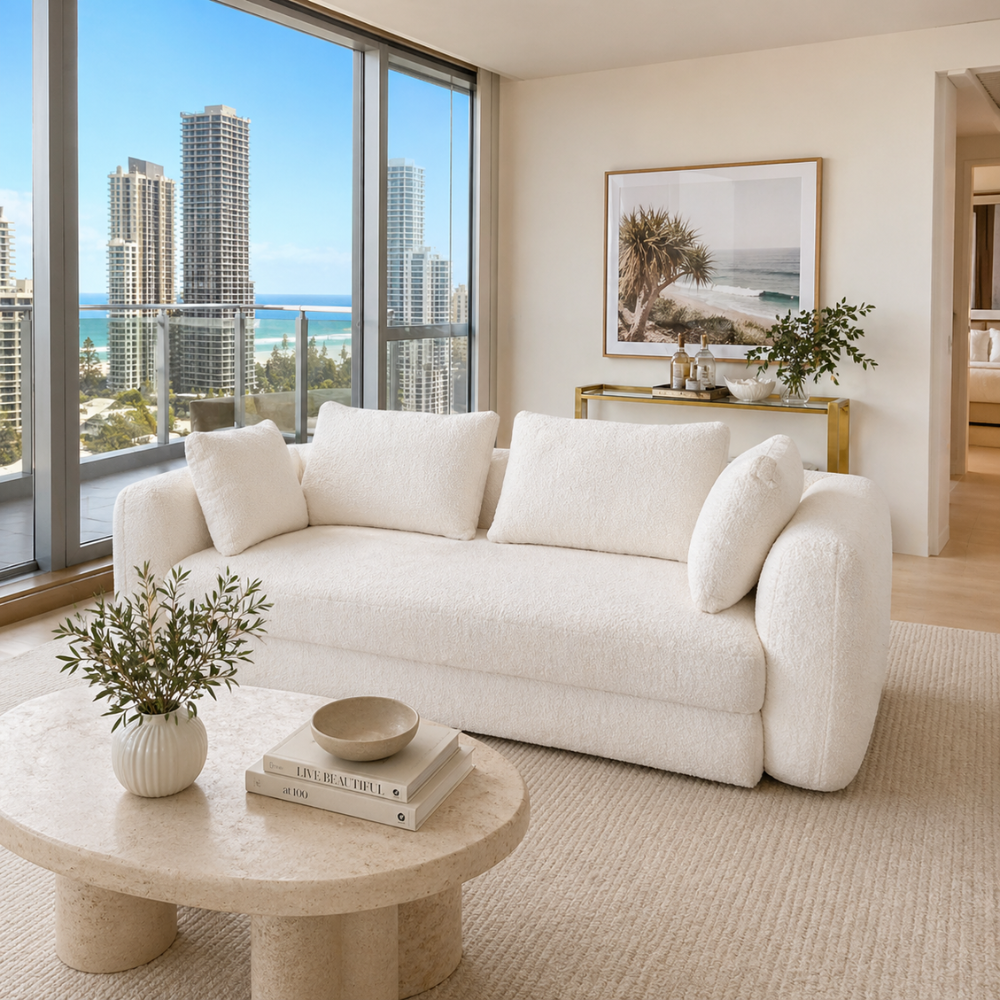 Sunday Sofa Bed – White Bouclé